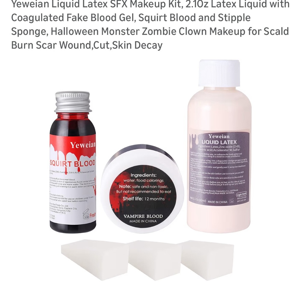 Yeweian Liquid Latex SFX Makeup Kit